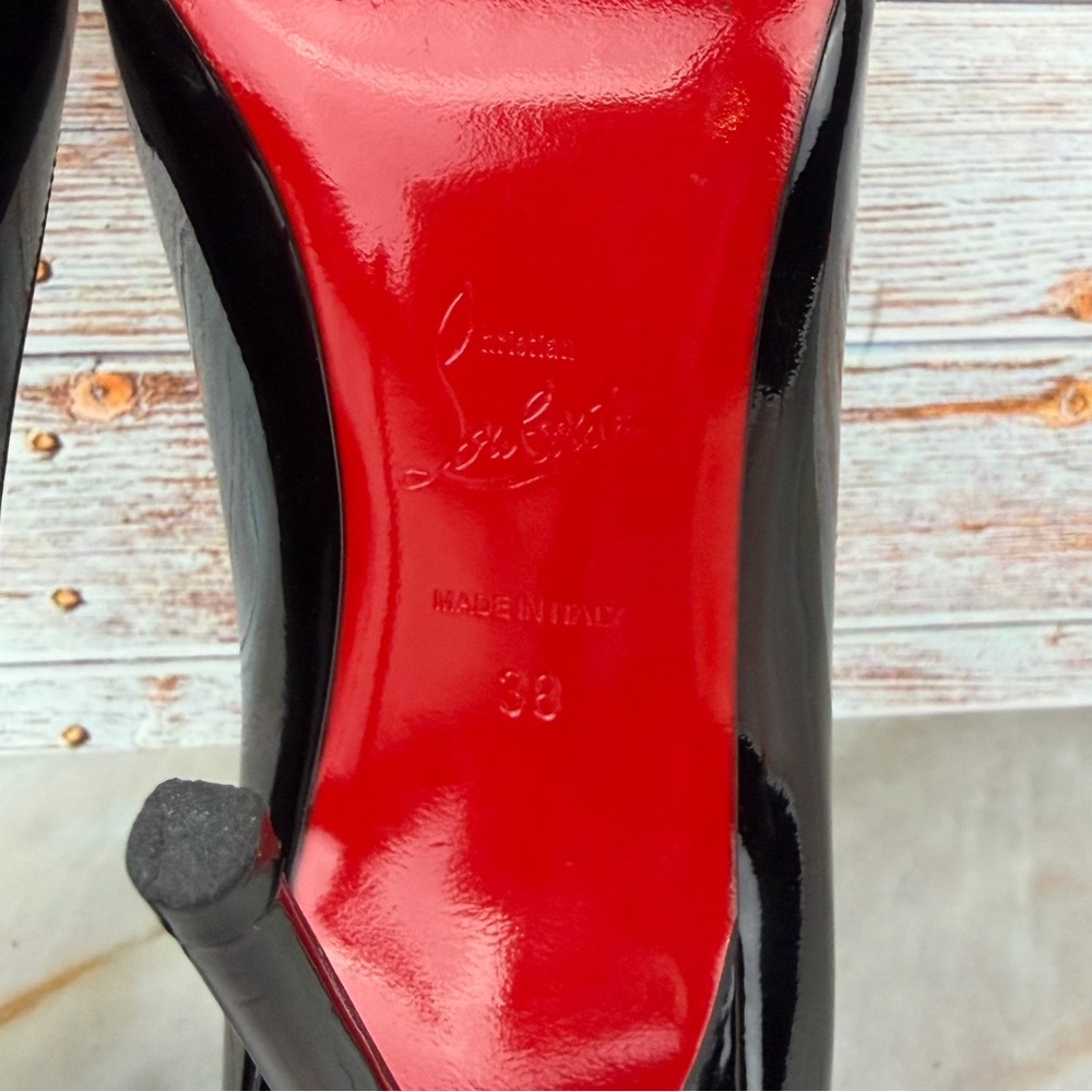 Christian Louboutin So Kate Patent Leather Black Heels Red Bottoms - Picture 9 of 12
